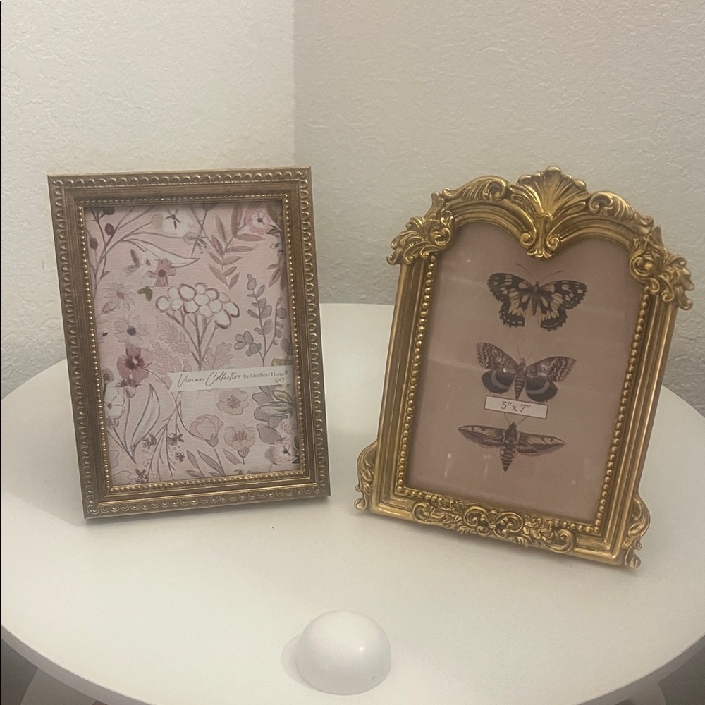 Elegant Gold and Brown Picture Frame Set